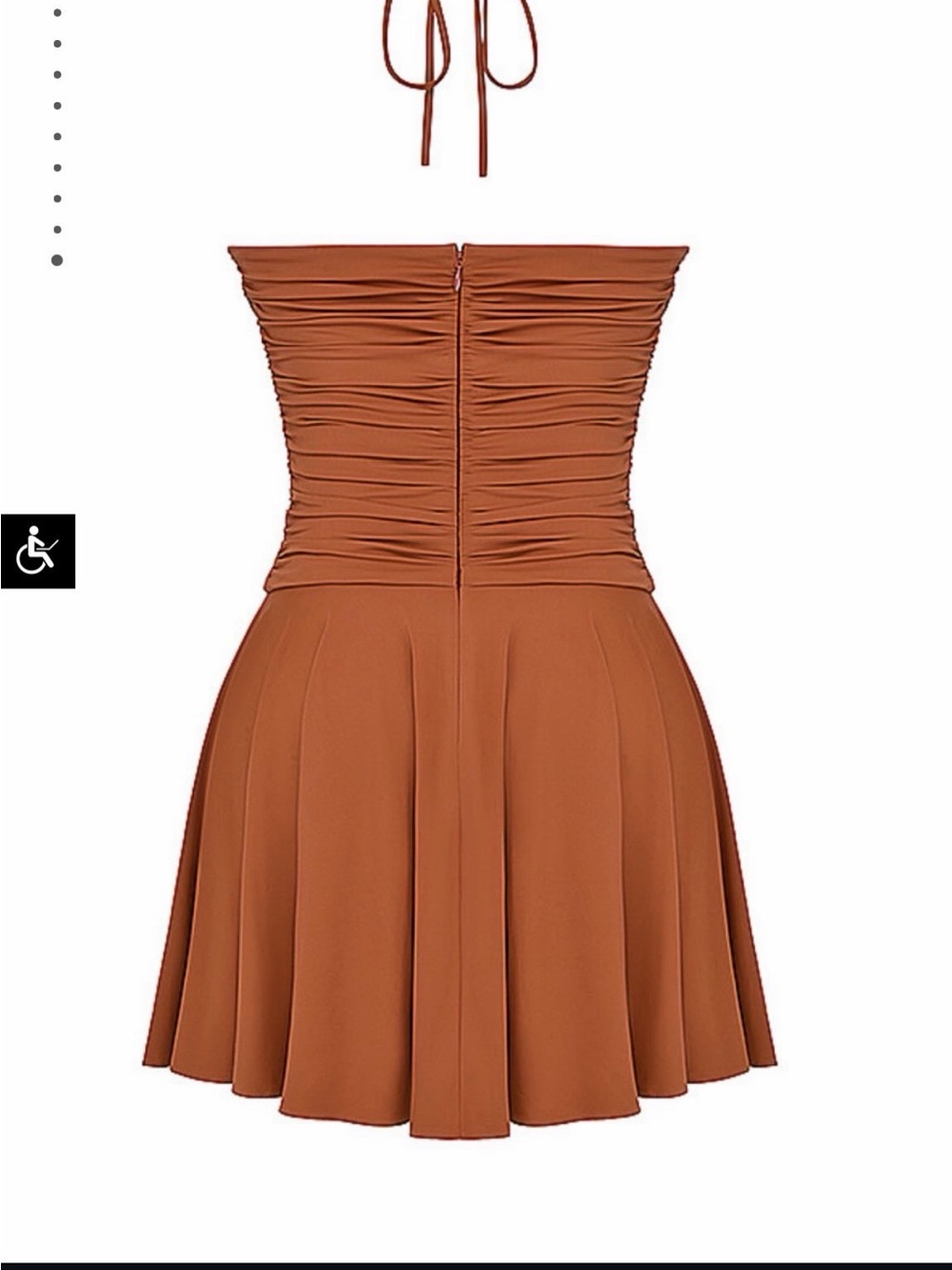 Mistress Rocks Rust Halter Ruched Dress - Picture 3 of 9